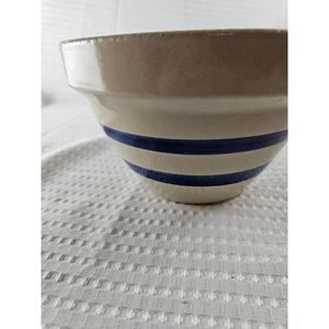 Vintage RRP Robinson Ransbottom Pottery Roseville Blue Stripe‎ 8" Mixing Bowl